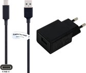 2A lader + 0,5m USB C kabel. TUV getest & USB 3.0 / 56 kOhm Oplader adapter met robuust snoer geschikt voor o.a. Samsung Galaxy tablets Tab Active Pro, Tab A 8.4 (SM-T307) uit 2020, Tab A7 Lite (SM-T220), Tab Active3, Tab S6 (SM-P610)