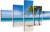 Schilderij - Zee en Palmbomen, Paradijs, Premium Print