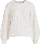 Vila Trui Viflinka Pearl L/s Knit Top/su 14068232 White Alyssum Dames Maat - XL