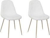 AUREA Set van 2 stoelen van imitatiebont - Wit - L 54,7 x D 44,1 x H 85,2 cm