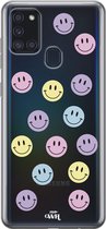 xoxo Wildhearts case voor Samsung A21s – Smiley Colors - Samsung Transparant Case