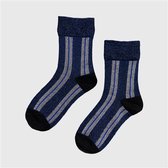 Socks Glitter Blue Silver Striped