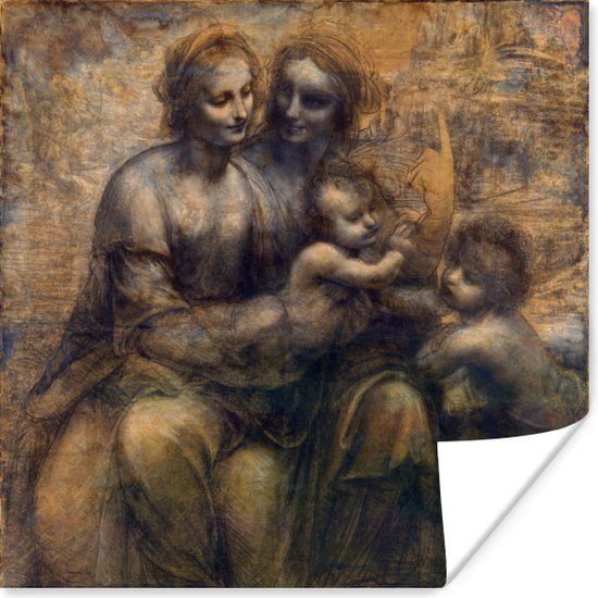 Maria met kind en Sint-Anna - Leonardo da Vinci poster - Poster