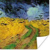 Poster Korenveld met kraaien - Vincent van Gogh - 30x30 cm