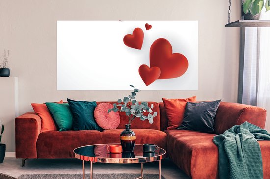 Affiche Une illustration d'un chemin de coeurs - 150x75 cm