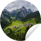Garden Circle Montagnes en Autriche - 60x60 cm - Affiche de Jardin Ronde - Extérieur