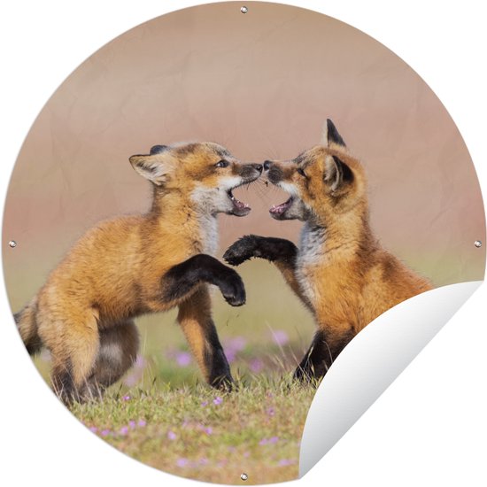 Garden Circle Vossen - Fleurs - Portrait - 120x120 cm - Affiche de jardin - XXL