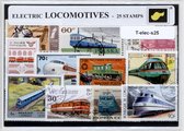 Electrische treinen – Luxe postzegel pakket (A6 formaat) : collectie van 25 verschillende postzegels van electrische treinen – kan als ansichtkaart in een A6 envelop - authentiek cadeau - kado - geschenk - kaart - treinen - trein - transport - model