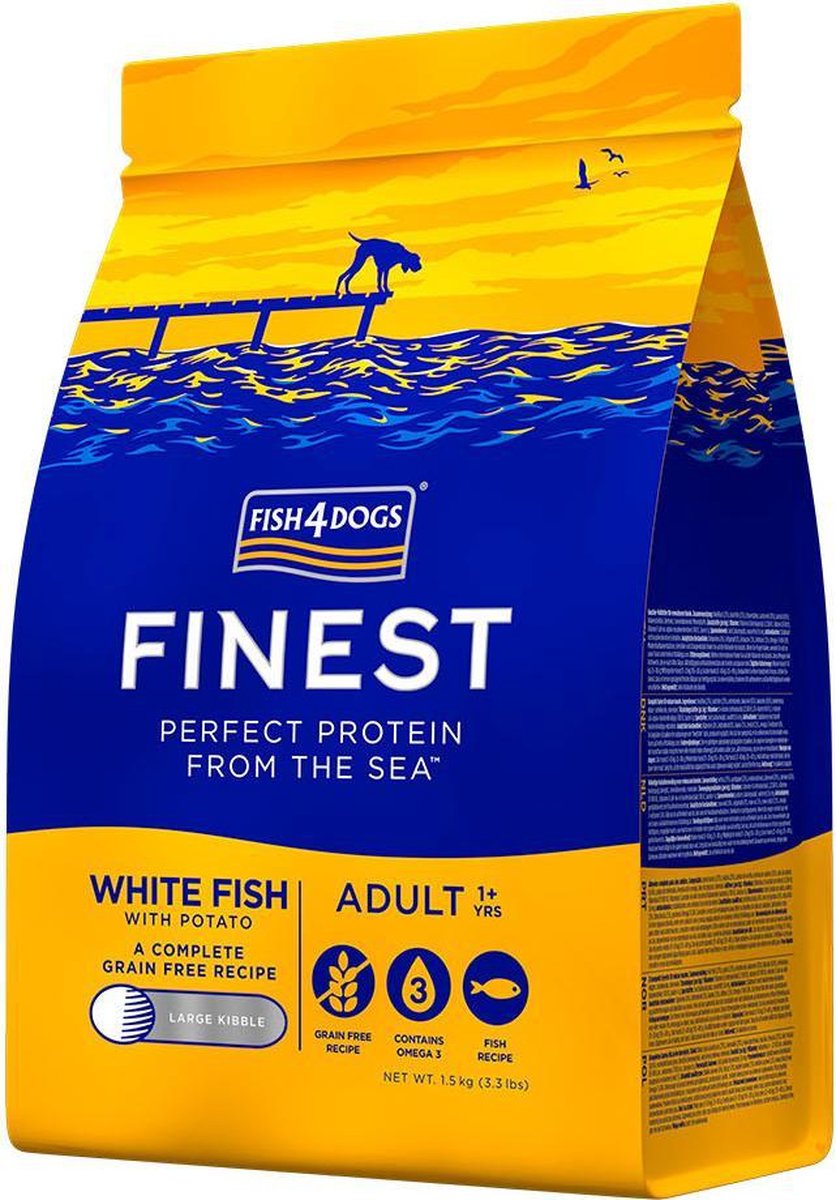 Fish4Dogs Fish4Dogs Finest Adult Complete - Witvis Grote Brok - 1,5 kg