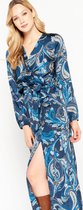 LOLALIZA Maxi jurk met paisley print - Turquoise - Maat 34