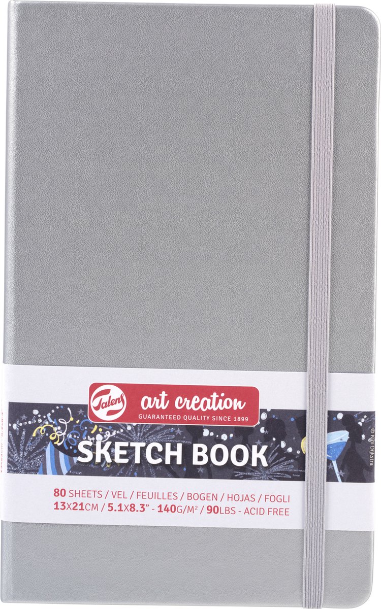 Talens Art Creation Schetsboek Blinkend Zilver 13 x 21 cm 140 g 80 Vellen