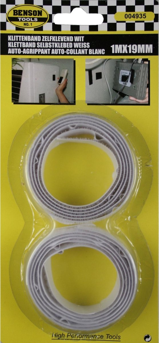 Benson Klittenband - Zelfklevend, Wit, 19mm - Veelzijdig en Makkelijk