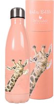 Fles - Giraffe Flowers - Thermosfles - Water Bottle - Drinkfles - Waterfles