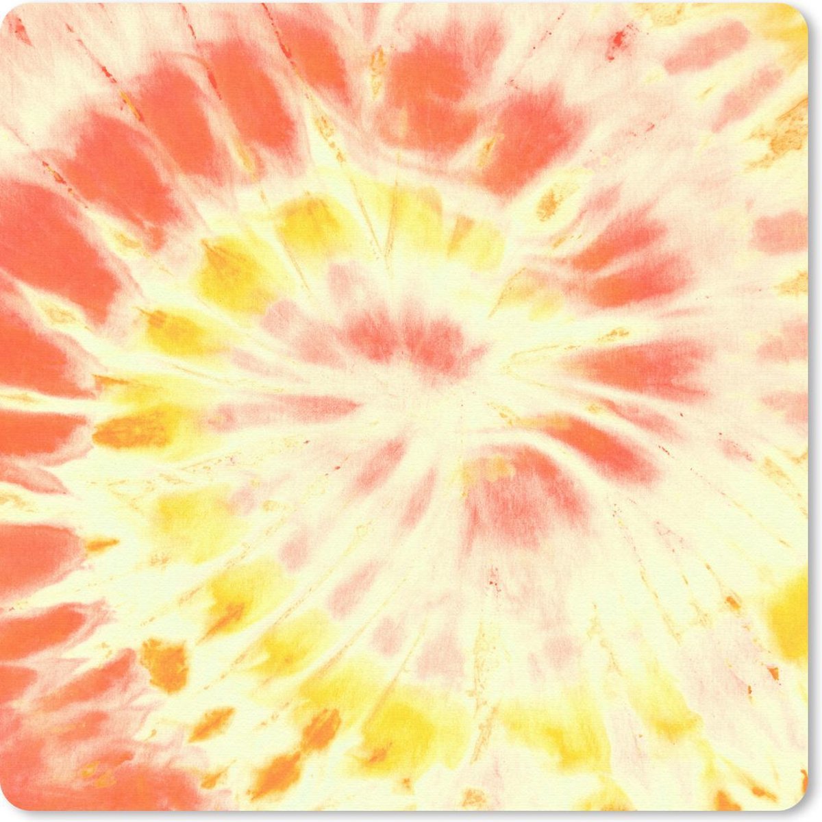 Muismat 30x30 cm - Mousepad Tie dye - Geel - Oranje - Muismatten
