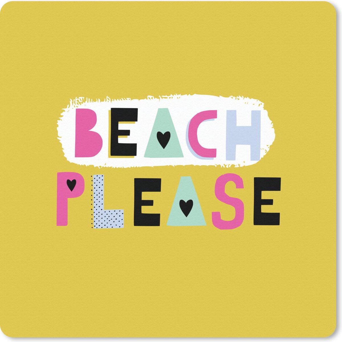 Muismat 20x20 cm - Mousepad Zomer - Roze - Quote - Muismatten