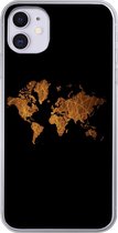 Geschikt voor iPhone 11 hoesje - Wereldkaart - Riet - Plattegrond - Siliconen Telefoonhoesje - Stadskaart