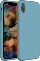 Coverzs Luxe Liquid Silicone case geschikt voor Apple iPhone Xr - lichtblauw