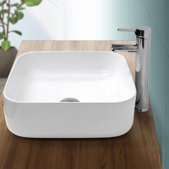 Lavabo 390x390x140 mm céramique blanc
