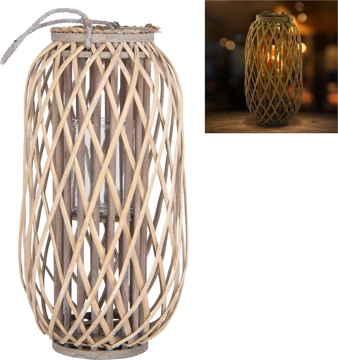 Lantaarn met handvat, 50 x Ø 28 cm