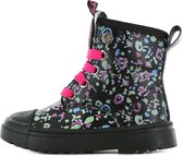 Bikerboots | Meisjes | Black Multicolor pattern | Leer | Shoesme | Maat 33