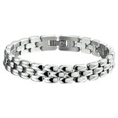 The Jewelry Collection Armband Gestanst 10 mm 19,5 cm - Staal