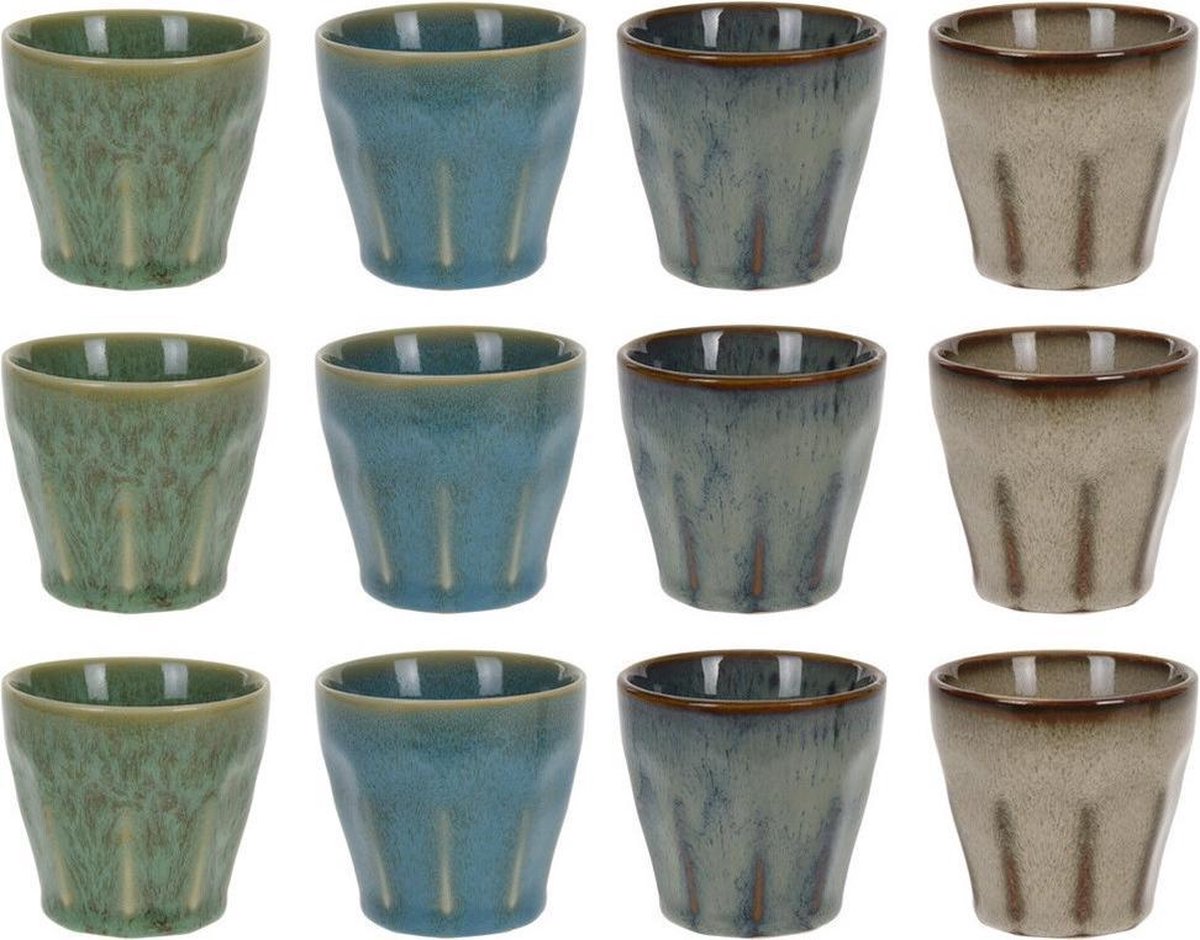 70 ml espressokopjes, premium espressokopjes met handvat (blauw