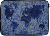 Laptophoes - 14 inch - Wereldkaart - Van Gogh - Kunst - Verf - Oude meester - Laptop sleeve