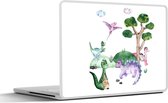 Laptop sticker - 13.3 inch - Kinderkamer - Kleuren - Dinosaurus - Jongens - Meisjes - Kinderen - 31x22,5cm - Laptopstickers - Laptop skin - Cover