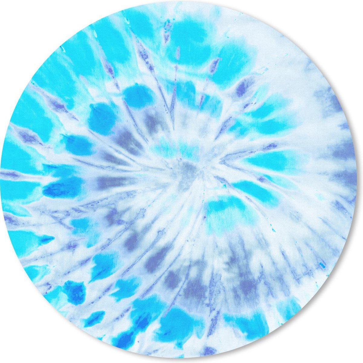 Muismat rond 30x30 cm - Mousepad Zomer - Tie dye - Blauw - Ronde muismatten