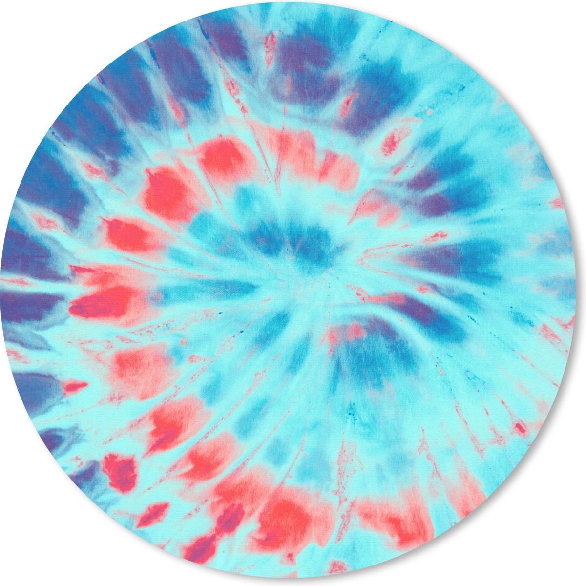Muismat rond 30x30 cm - Mousepad Zomer - Tie dye - Blauw - Ronde muismatten