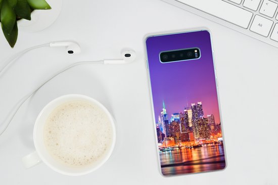 Coque Samsung Galaxy S10 Plus - New York - Skyline - Violet - Siliconen