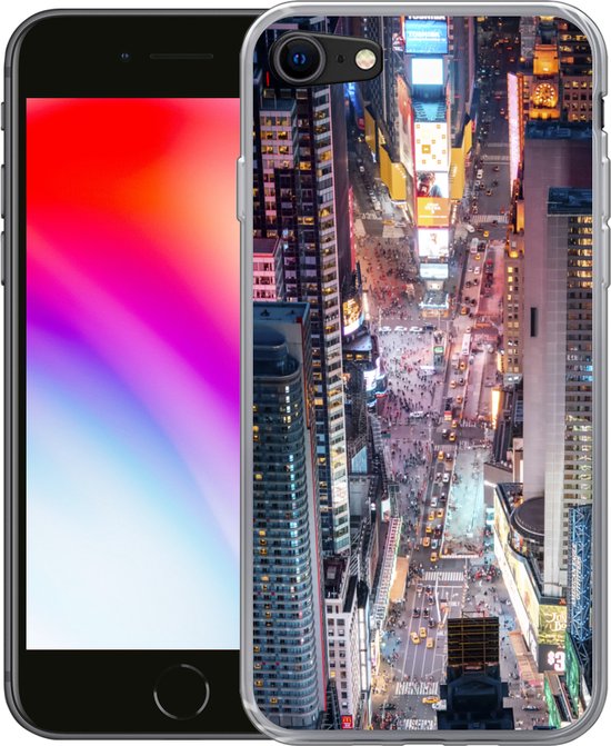 Coque iPhone 8 - Vue de dessus de Times Square à New York - Coque en Siliconen pour téléphone