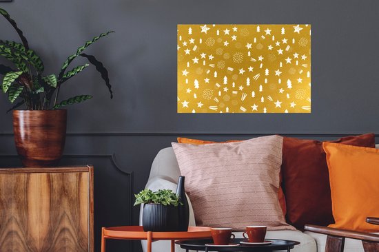 Stickers muraux - Noël - Or - Motif - 60x40 cm - Feuille adhésive