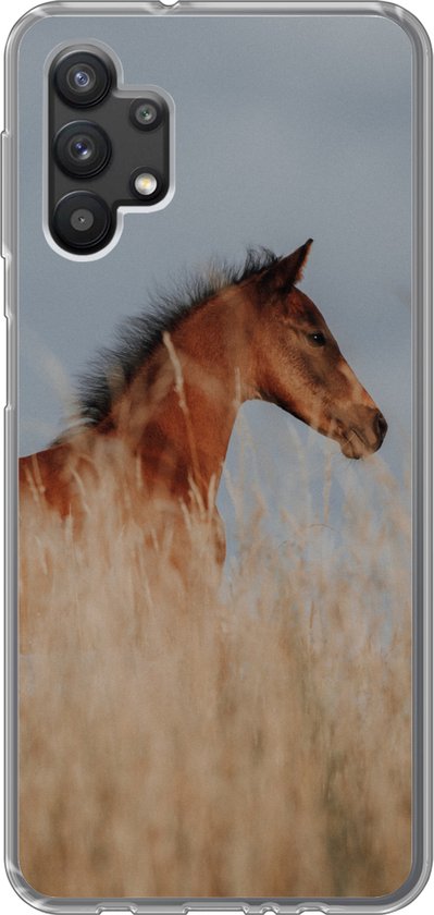Coque Samsung Galaxy A32 5G - Cheval - Ciel - Herbe - Siliconen