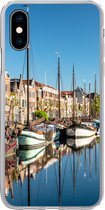 Geschikt voor iPhone X hoesje - Rotterdam - Zomer - Boot - Siliconen Telefoonhoesje