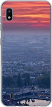 Geschikt voor Samsung Galaxy A10 hoesje - Rotterdam - Zonsondergang - Roze - Siliconen Telefoonhoesje