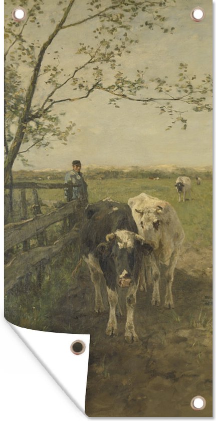 De melkbocht - Schilderij van Anton Mauve