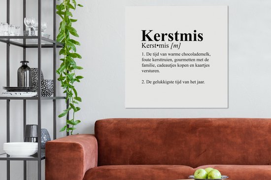 Tableau sur toile Proverbes - Citations - Définition de Noël - Dictionnaire - Noël - 90x90 cm - Décoration murale