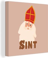Canvas Schilderij Chocolade - Sinterklaas - Sint - Kinderen - Jongens - Meisjes - Kind - 50x50 cm - Wanddecoratie