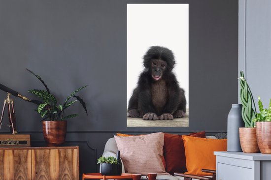 Muursticker enfant - Sticker enfant - Décoration chambres d'enfants - Enfant - Singe - Chimpanzé - Bébé animaux - Garçons - Meiden - 60x120 cm
