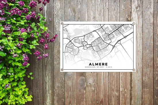Posters de jardin à l'extérieur de la carte - Almere - Pays- Nederland - 90x60 cm