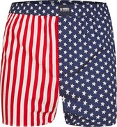 Happy Shorts Wijde Boxershort Met Print Amerikaanse Vlag - Maat XL | Losse boxershort