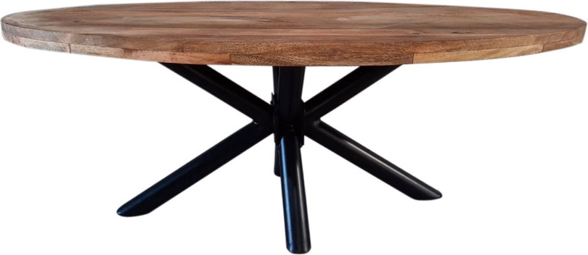 Dimehouse Industriële Eettafel - Oregon - 280x110 cm - Ovaal - Mangohout