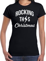 Rocking this Christmas Kerst t-shirt - zwart - dames - Kerstkleding / Kerst outfit XS