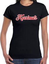 Kerstmuts fout Kerst t-shirt - zwart - dames - Kerstkleding / Kerst outfit XS