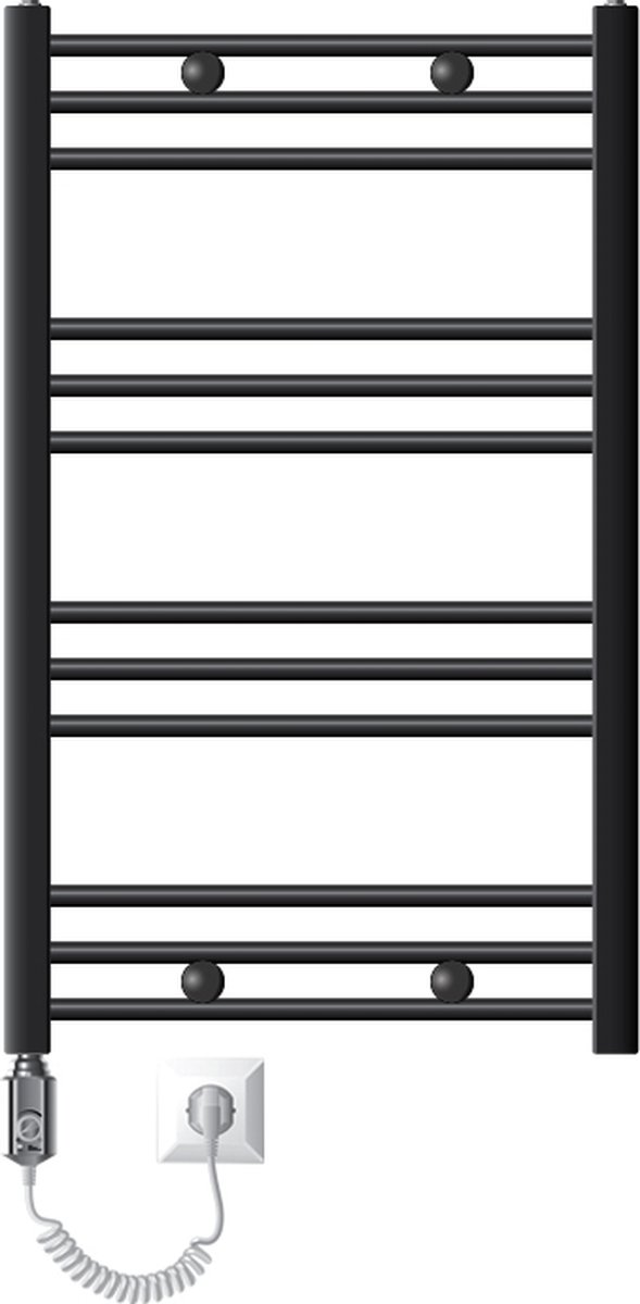 Badkamerradiator Sahara 600x800 mm antraciet gebogen met zijaansluiting