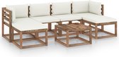 Decoways - 7-delige Loungeset pallet met kussens geïmpregneerd grenenhout