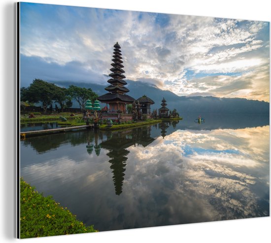 Sunrise at Bratan temple bali Aluminium 120x80 cm - Tirage photo sur aluminium (décoration murale en métal)