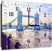 Trend24 - Wandklok - London Bridge - Muurklok - Steden - 40x40x2 cm - Blauw