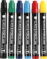 verfstift glas- & porselein 6 stuks standaard multicolor